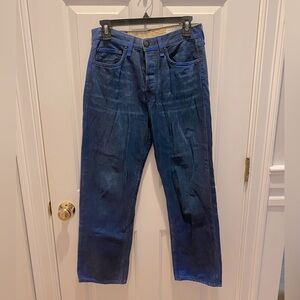 Rag & Bone Blue Foil Maya High-Rise Ankle Straight Sz 27